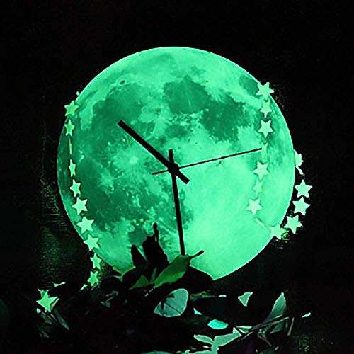 Horloge murale moderne lune ronde pour illuminer votre salon et chambre