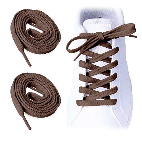 SULPO 2 Paare Schnürsenkel Braun 100% Baumwolle - Perfekt für Wanderschuhe & Arbeitsschuhe, Flach Robuste Schuhbänder 8mm Breite für Langlebigkeit - Ideal für Alltagsschuhen - Länge 120 cm