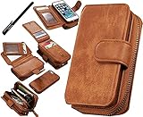 Urvoix for Phone SE 5S 5 Case, Premium Leather Zipper Wallet Multi-Functional Handbag Detachable Removable Magnetic Case with Flip Card Holder Cover for Appple iPhone 5 5S SE