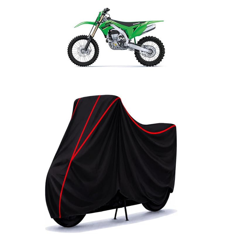 Image of KLX 300R Water Resistant Bike Cover for All Motorcycles & Scooters | Heavy Duty Premium Taffeta Fabric | UV Protection, Dustproof, Scratchproof | All Weather Two Wheeler Body Cover with Elastic Bottom