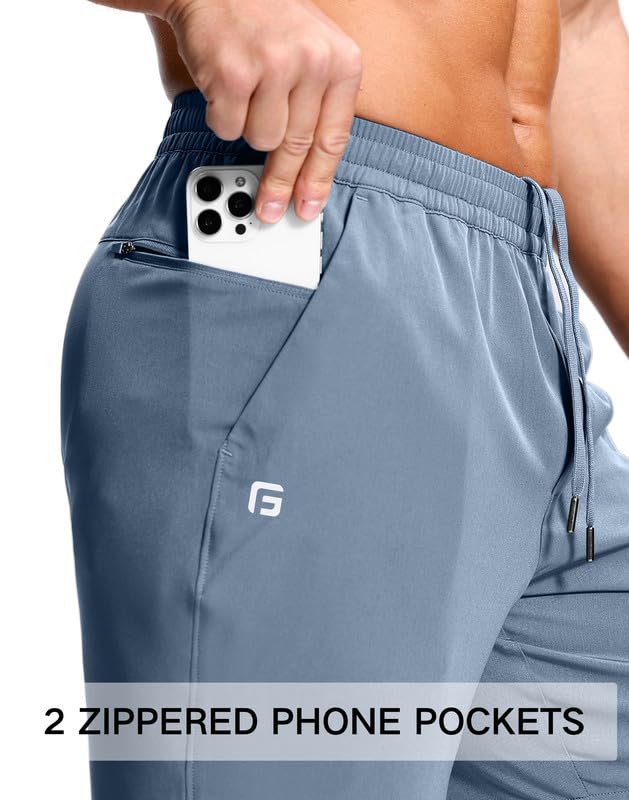 Image of GGJ Men's Lightweight Athletic Shorts with 2 Zipper Pockets 7 inch /9 inch /5 inch Gym Workout Running Quick Dry Tennis Shorts for Men