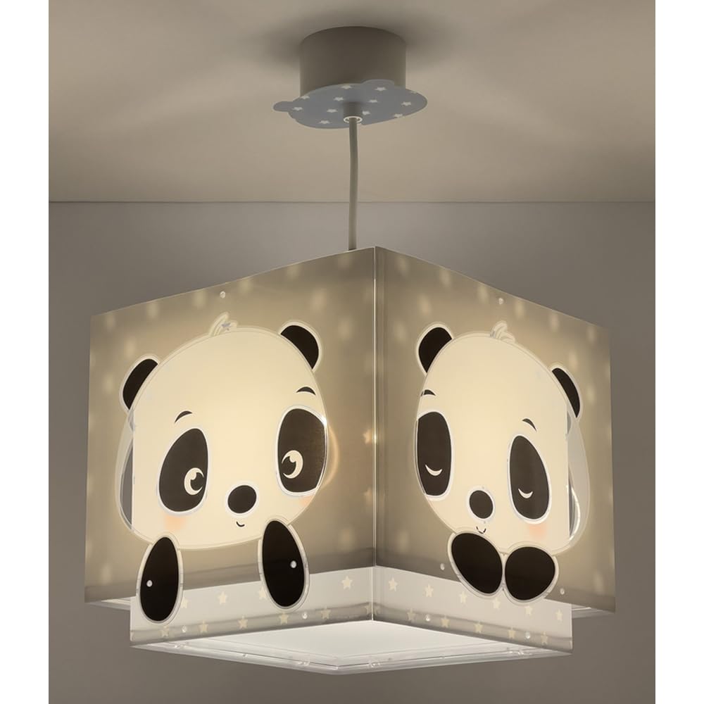 Dalber Lampada da soffitto a sospensione per bambini Panda blu orso