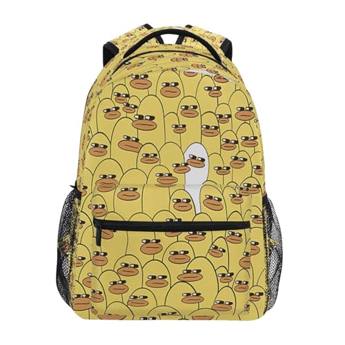 Funny Ducks Backpacks for Kids Teens School Bookbags for Elementary Middle High School Students Back Pack Laptop Daypack for Girls Boys Age 4-18 Years