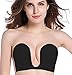 Deceny CB Invisible Bras for Women Push Up Strapless Self Adhesive Silicone Bra (C, Black)