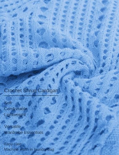 Image of Kate Kasin Women Crochet Shrug Knit Sweater, Short Sleeve Cropped Cardigan | Tie Front Tops Light Weight, Knit Cover Up Arm Bolero For Evening Dresses Dressy Casual, Ladies Eyelet Shawl Thin Formal