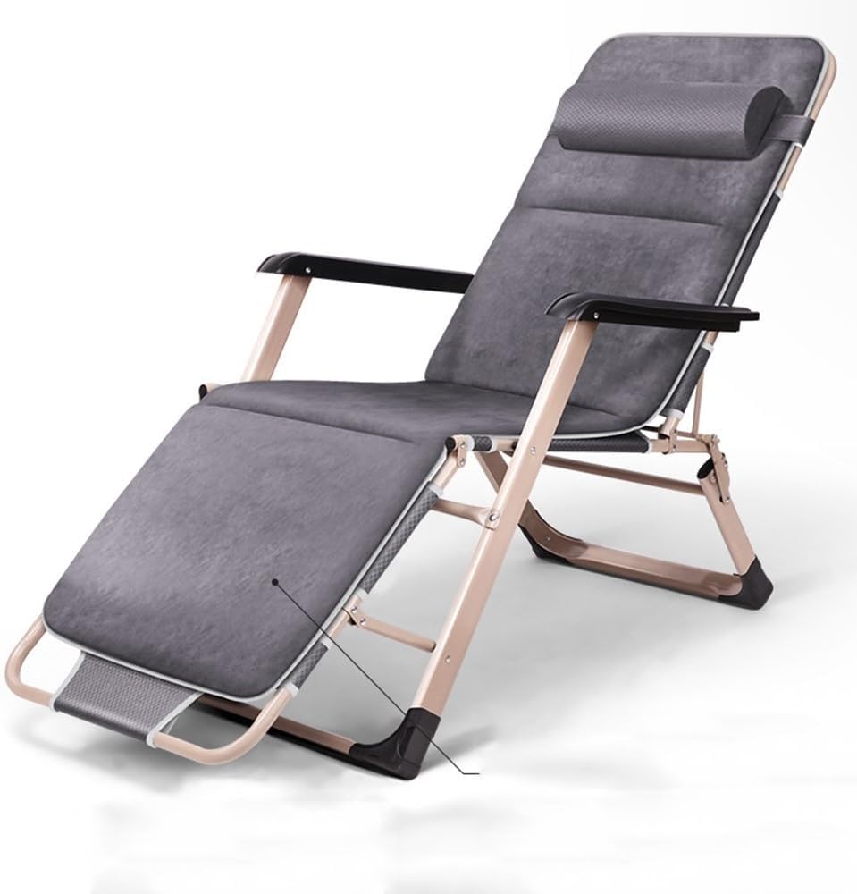 Chaises Longues Pliantes de Jardin et Patio Lounge Grises