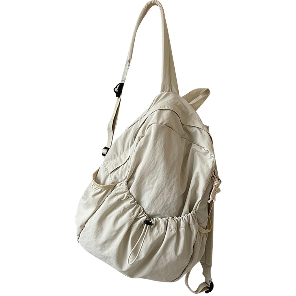 Mochila casual para mujer de gran capacidad plisada para estudiantes 8