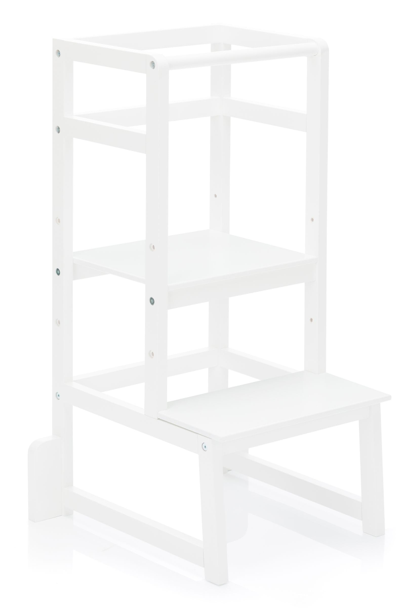Tour d'apprentissage bois blanc Fillikid marchepied sécurisé enfant