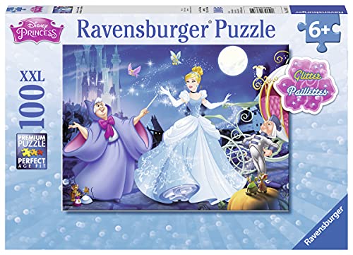 Ravensburger Disney Princess Adorable Cinderella 100 Piece Glitter Jigsaw Puzzle For Kids – Every Piece Is Unique, Pieces Fit Together Perfectly, Blue #TOP1
