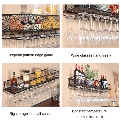 Présentoir de rangement multifonctionnel pour bouteilles de vin et verres - 6