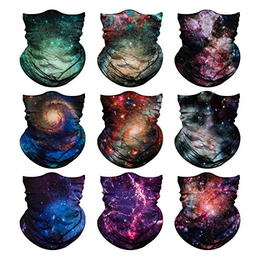 Venswell Neck Gaiter Face Mask Men Women,Seamless Bandana Rave Face Cover Scarf Mask,Balaclava,Headband, Head Wrap,Headwear