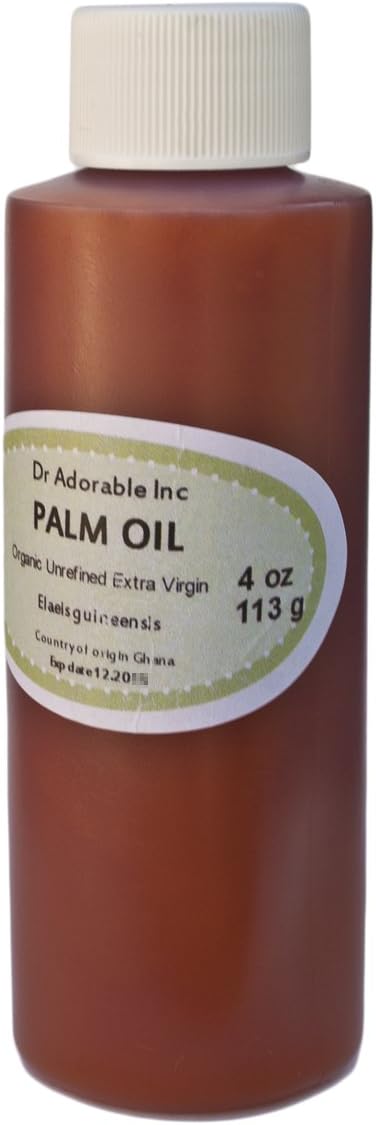 Dr Adorable - 4 oz - Red Palm Oil - Unrefined Raw Extra Virgin 100% Pure Natural Organic Cold Pressed