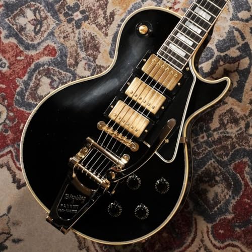 Gibson 1957 LP Custom 3PU Bigsby Ebony Light Aged #73840 – Guitare Électrique Personnalisée - Les Beatles, Paul McCartney, John Lennon, RIngo Starr, George Harrison Gibson 1957 LP Custom 3PU Bigsby Ebony Light Aged #73840 - Guitare Électrique Personnalisée