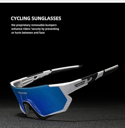Kingseven Polarized Cycling Glasses For Men Women Bicycle Sports Mtb Road Bike Sunglasses With 3 Interchangeable Lenses Ls910 (C06 Black Red Red) #TOP6
