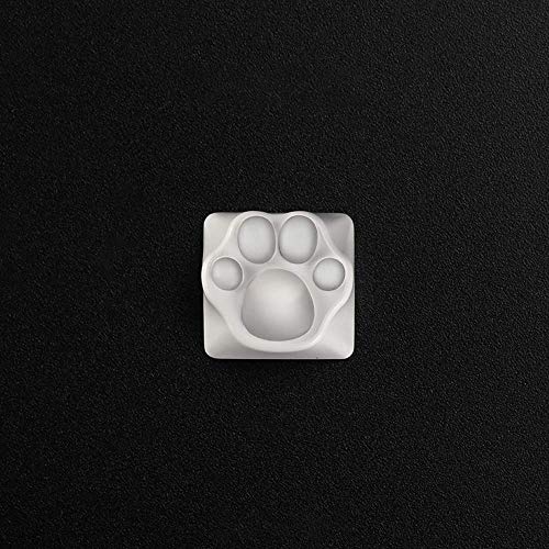 Custom Gaming Keycaps Machinery Keyboard Keycaps Cat Paw Shape Aluminum Alloy Base For Esc Key, Cat Claw For Cute Keyboard(White/Transparent) #TOP1