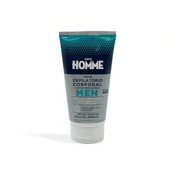 Depil Bella HOMME Hair Removal Cream For Men | Aloe Vera, Shea Butter | Soothing Men Hair Removal Cream | Easy to Use | Brazil-Made Men Hair Removal Cream | Optimal Size Of 150g
