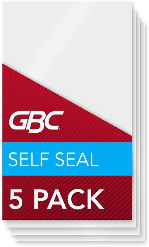 GBC Swingline Laminating Sheets, Self Adhesive Pouches, Letter Size, Glossy, 3 Mil, Self Seal, 50 Pack (3747307)