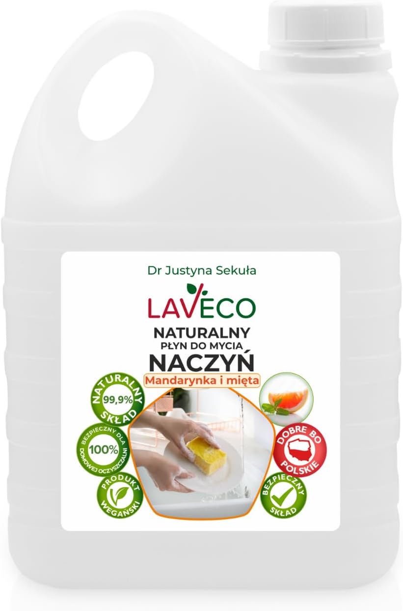 Naturalny płyn do mycia naczyń - mandarynka i mięta - 2 l
