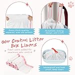 50 Count Large Cat Litter Box Liners 31 x 18 Inch Liners Bags with Drawstring Cat Liners for Litter Box Pets Cats