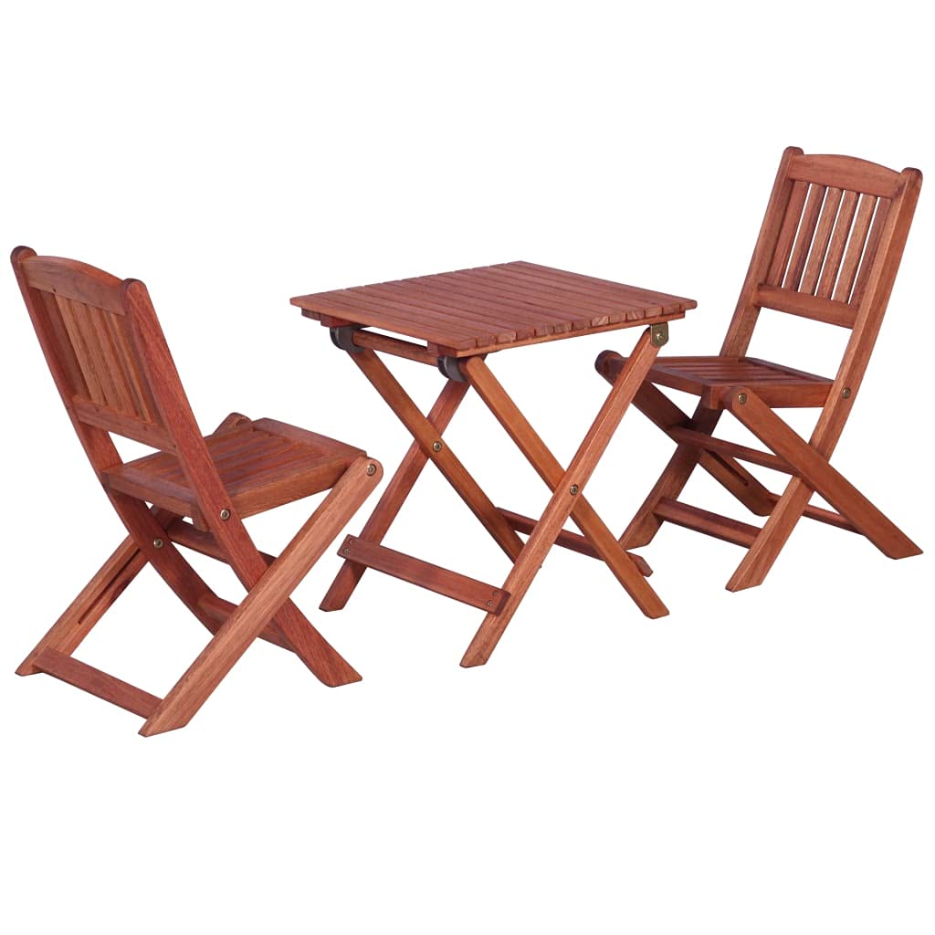 SKM Ensemble de Bistro 3 pcs pour Enfants Bois d'eucalyptus Solide-9.6KG