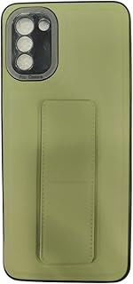 Back Cover Stand Case Magnetic Car Holder Soft Silicone Horizontal & Vertical Kickstand Cover Wrist Strap Full protection Anti Fingerprint Case (Black, NK G21) (dark green)