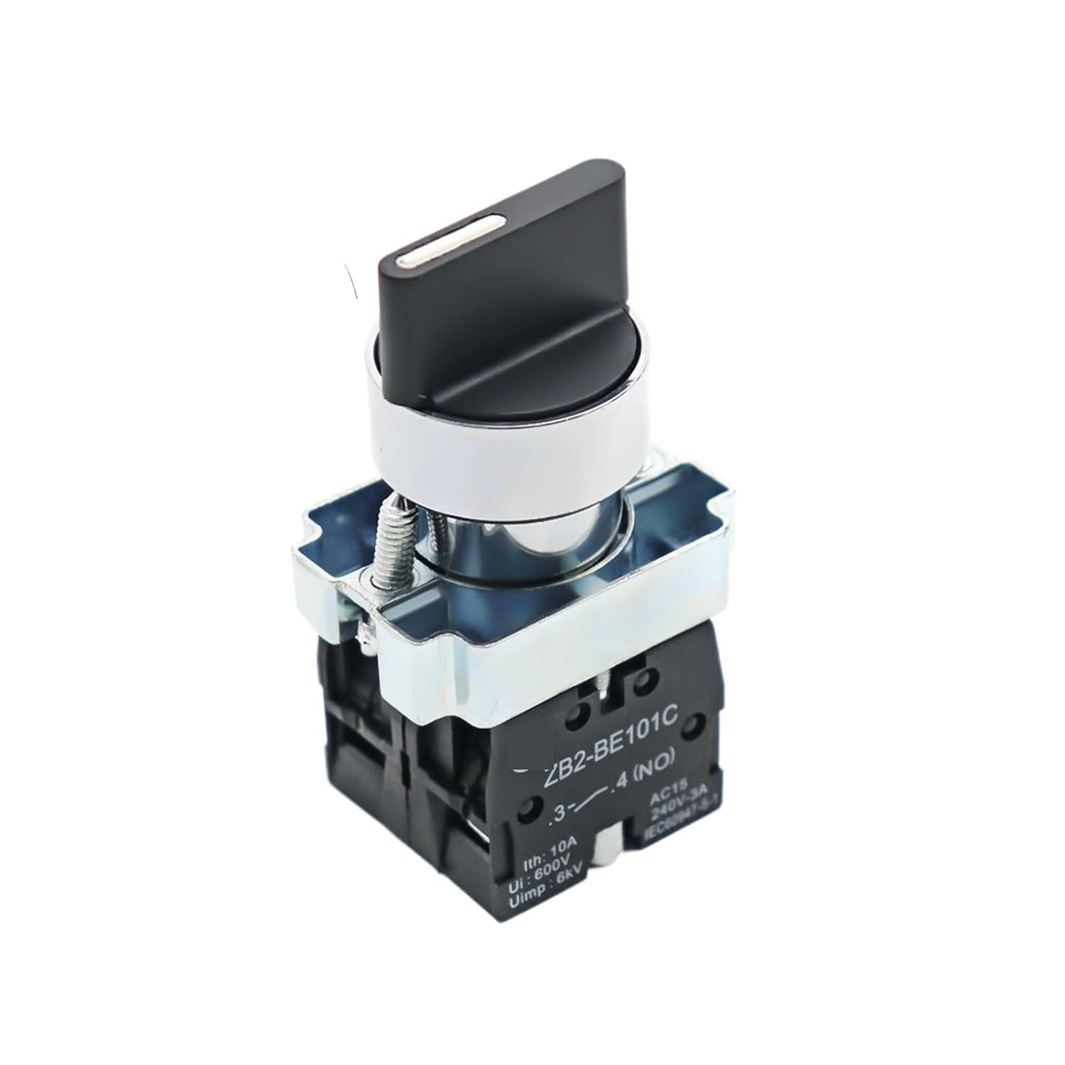 Emergency Stop Switch 22mm XB2-BD25 BD53 1NO 2NO 1NO1NC 2/3 Position Self Locking Resetting Selector Knob Rotary Push Button Switch(XB2-BD53) Controls Switches