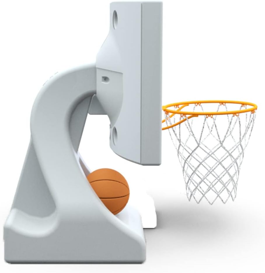 Pool Shot Rock The House Poolside Freestanding 15" Diameter Basketball Hoop, Includes 2 Waterproof Vinyl Basketballs, White