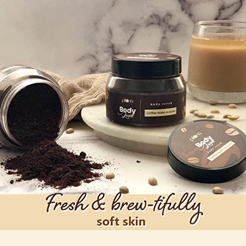 Plum Coffee Exfoliating Body Scrub, Arabica Coffee & Brazil Nut Oil, For Tan Removal & Soft-Smooth Skin, 100% Vegan, Skin Brightening, Deep Moisturization, Hydrating Powder Body Scrub, 3.7 Oz #TOP1