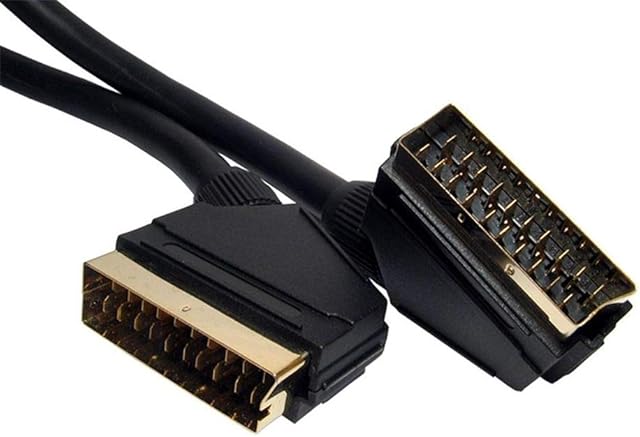 World of Data 0.5m SCART Cable - Fully Wired (All 21 Pins) - Gold Plated - Audio & Video Lead - Male to Male