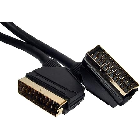 World of Data 0.5m SCART Cable - Fully Wired (All 21 Pins) - Gold Plated - Audio & Video Lead - Male to Male