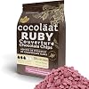 Cocolaat Ruby Couverture Chocolate Chips | Culinary Grade for Bakers, Pastry Chefs, Chocolatiers | 35% Cocoa - 35% Fat | Gold Foil Resealable Pouch Perfect Holiday Gift | 2 lb