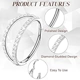 SGQTZDZQ 2PCS Titanium Nose Ring, Septum Ring Diamond Setting Process, 8MM Nose Rings for Birthday Party Camping - Image 2