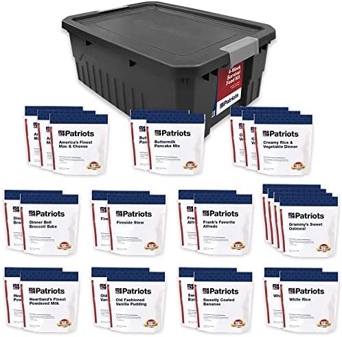 4Patriots Emergency Food Supply - 4-Week Survival Kit - Freeze Dried Food - 25-Year Shelf Life - 196 Servings