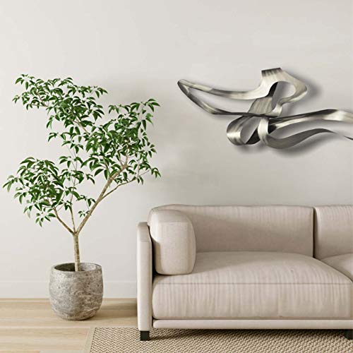 Nova Of California Graceful 26" Wall Art Crafted From Ground Stainless Steel #TOP2