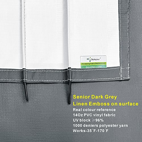 Dulepax Rv Awning Fabric Replacement(16.2Ft Fabric) Heavy Duty 14Oz Vinyl Fabric Awning For Camper, Universal Camper Awning Replacement For All Trailer Awning Brands Grey #TOP3