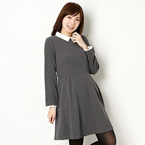Amazon Co Jp イーハイフンワールドギャラリー E Hyphen World Gallery ワンピース 衿つきフィット フレアワンピース 108グレー F 服 ファッション小物