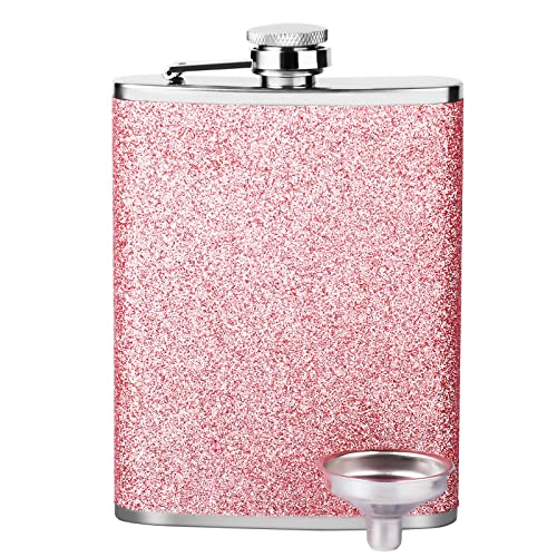 DRINKMALL Pink Flask 8 oz