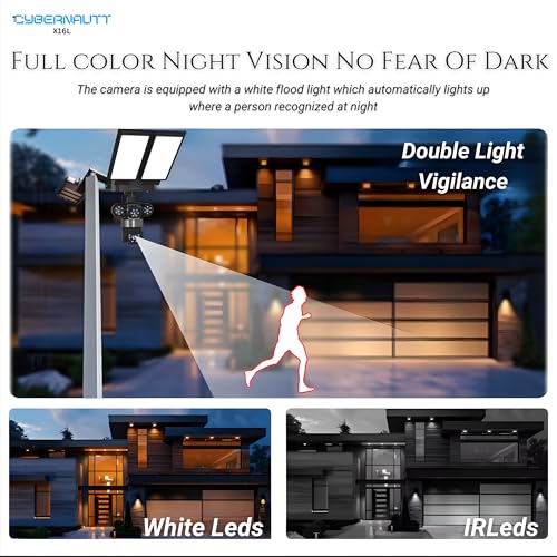 Image of XUGA-Cybernautt Series X16L 18MP Triple Lens PTZ Solar 4G Sim Outdoor Solar Streetlight CCTV Camera | Color Night Vision | Motion Detection | Water Proof | Use Air-tel 4G Sim