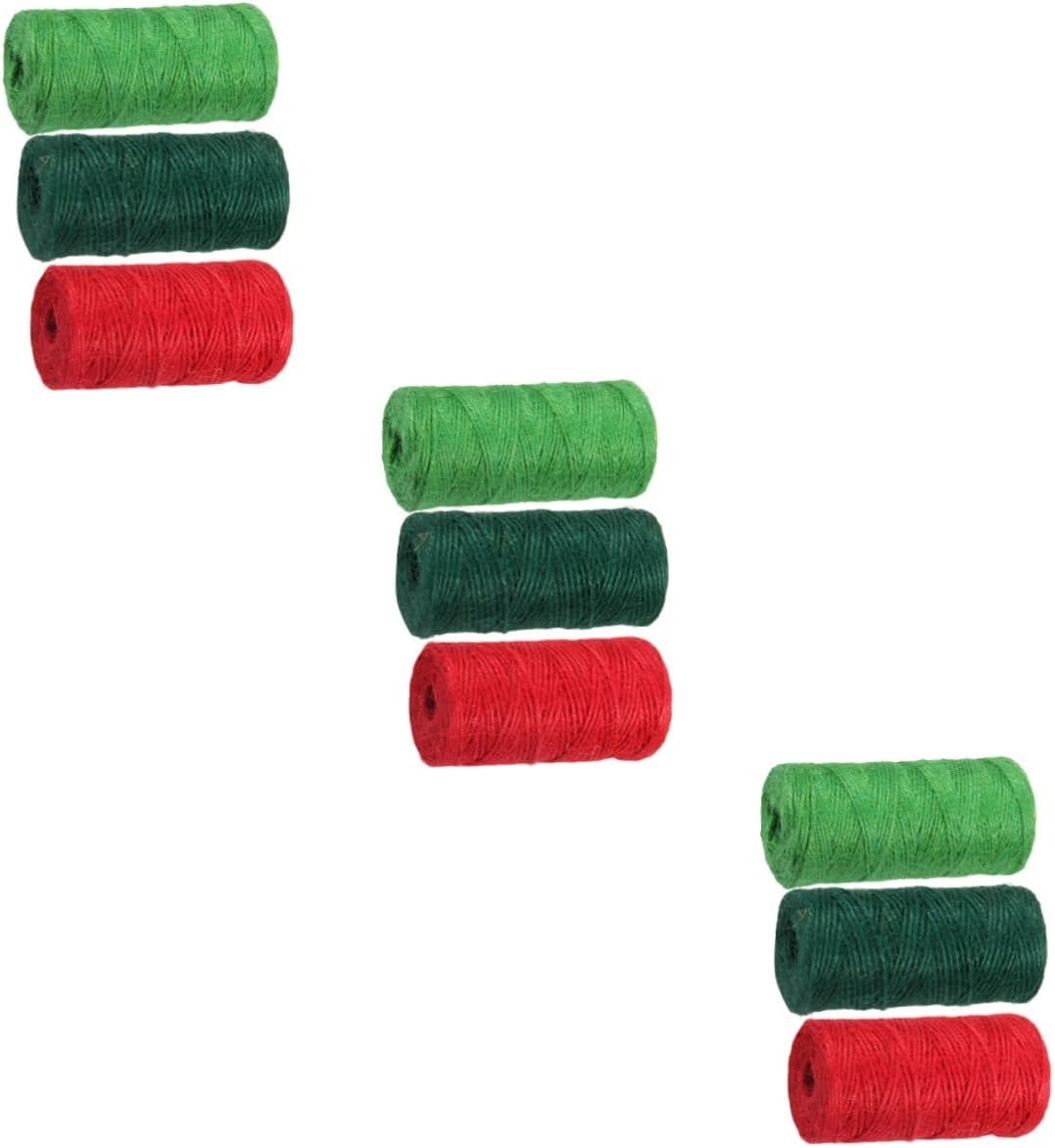 jojofuny 3sets 50m Jute Twine for Crafts Green Red Macrame Ropes Kitchen Bakers Twine Decorative Cord String 2pcs*3