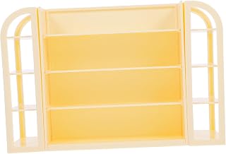 FUNNETOYU Mini Estantería de Juguete para Casita de Muñecas de Supermercado Miniatura Color Amarillo para Decorar y Estimular la Creatividad Infantil