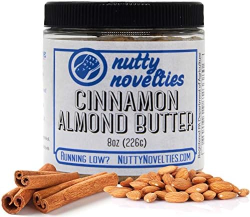 Nutty Novelties Cinnamon Almond Butter - High Protein, Sweet Almond Butter - All-Natural, Light Almond Butter Free of Cholesterol & Preservatives - Pure Almond Butter - 8 Ounces