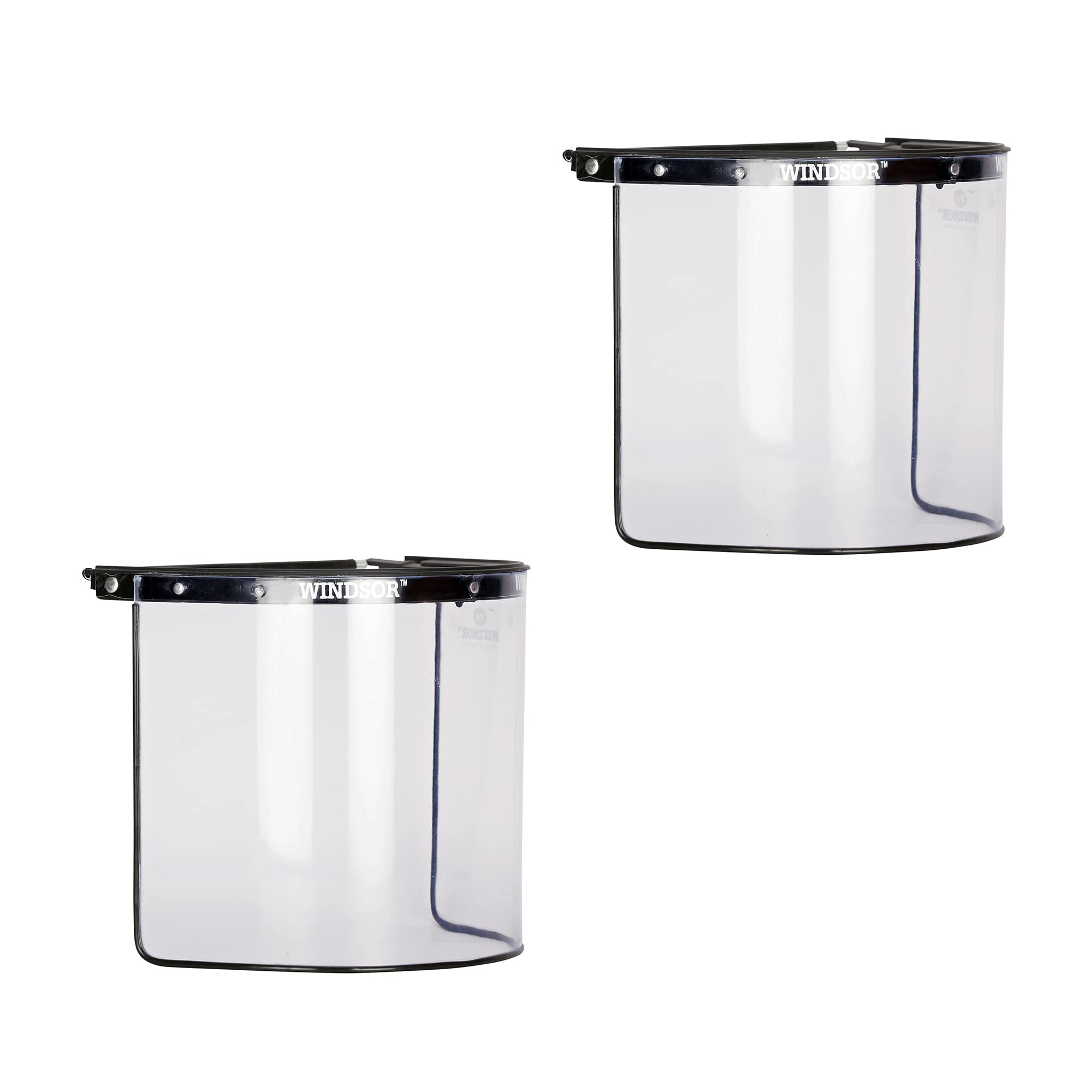 Windsor Spring Loaded Face Shield Set Of 2 pcs (8X16 Inch,Black)