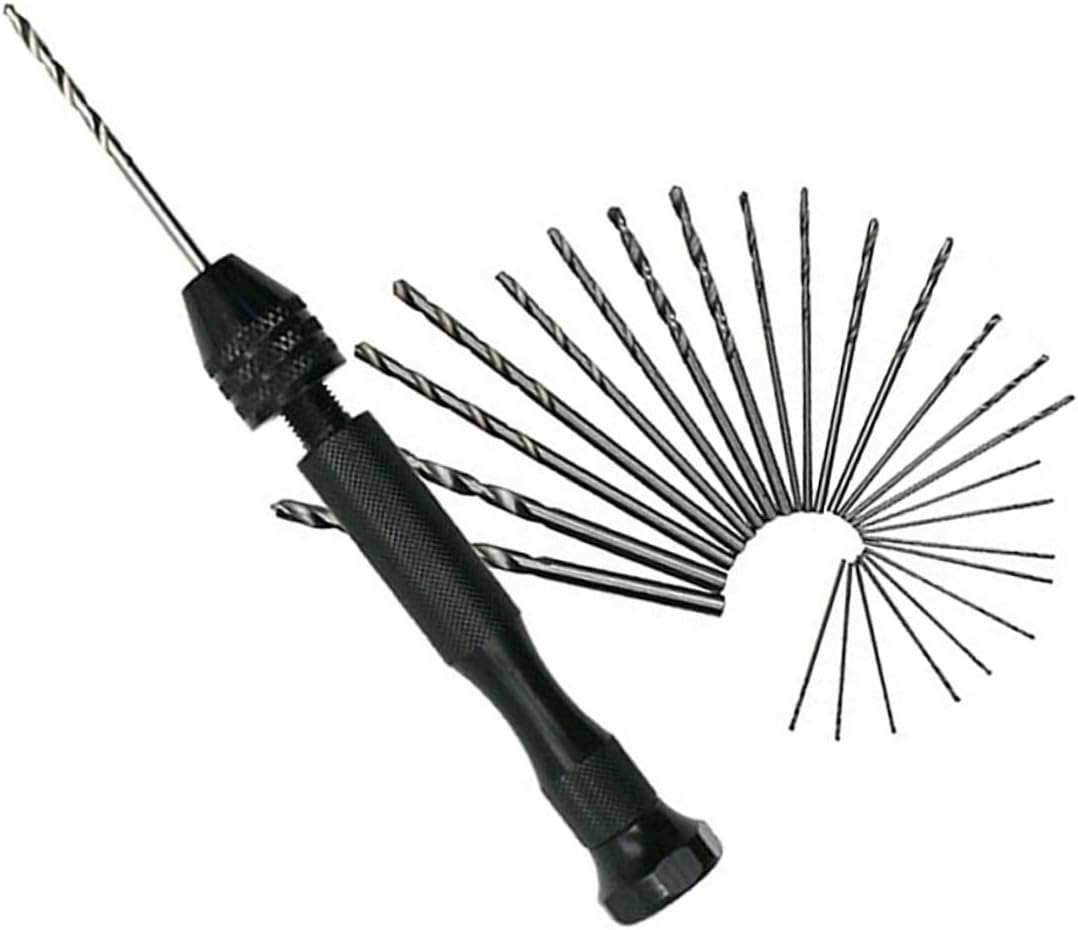 ORFOFE 26pcs Single-ended Hand Drill Drill Kit Wire Gauge Bit Holder Twisting Tool Jewelry Making Kit