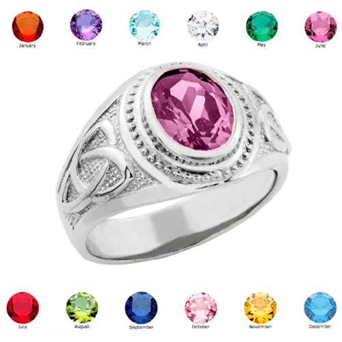 Men's 925 Silver Eternal Trinity Knot Band June Birthstone Cz Celtic Cross Ring #TOP2