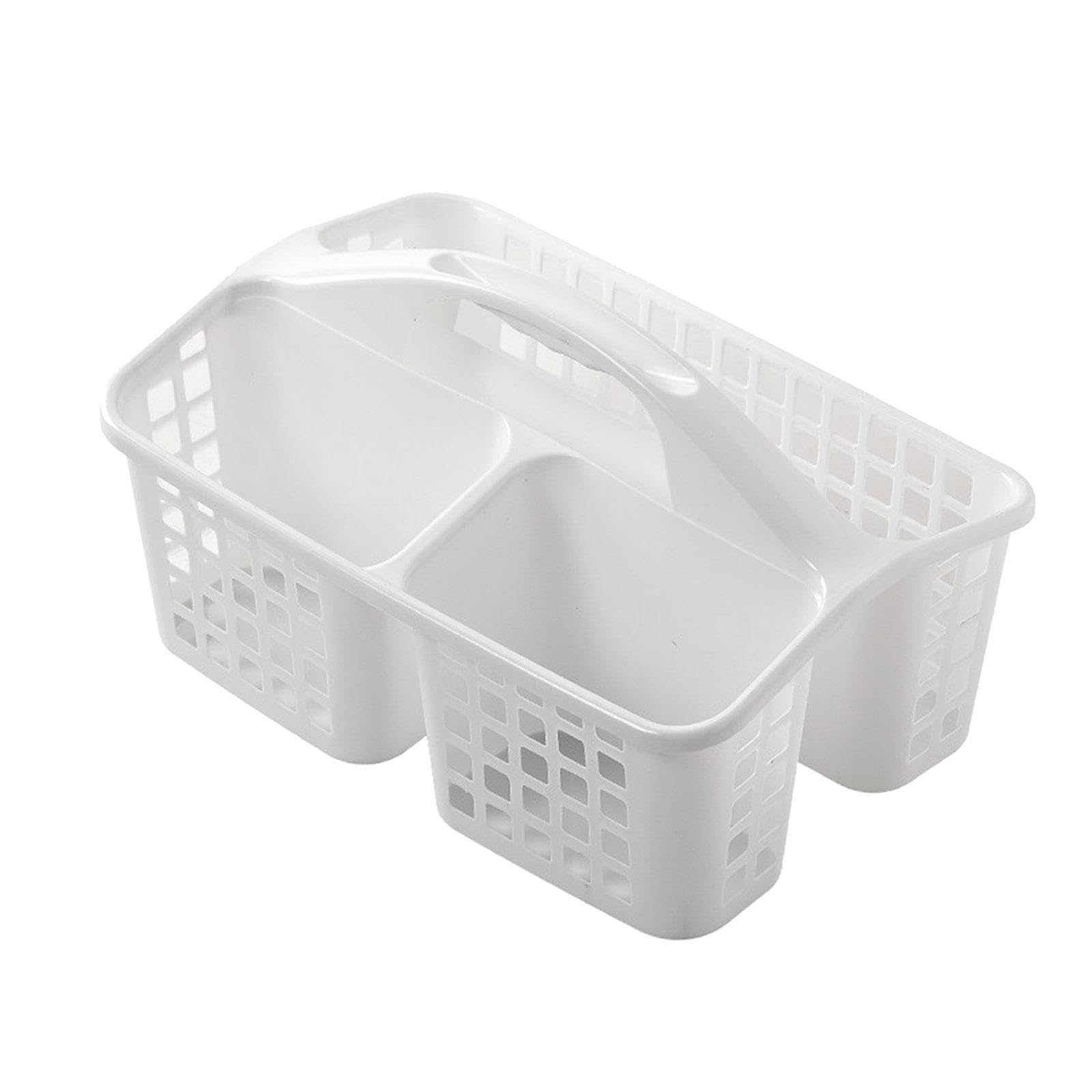 pistro Bathroom Shower Caddy Basket with Handle 3 Compartment Cleaning Tote Bins Organizer for College Dorm Kitchen Bathroom