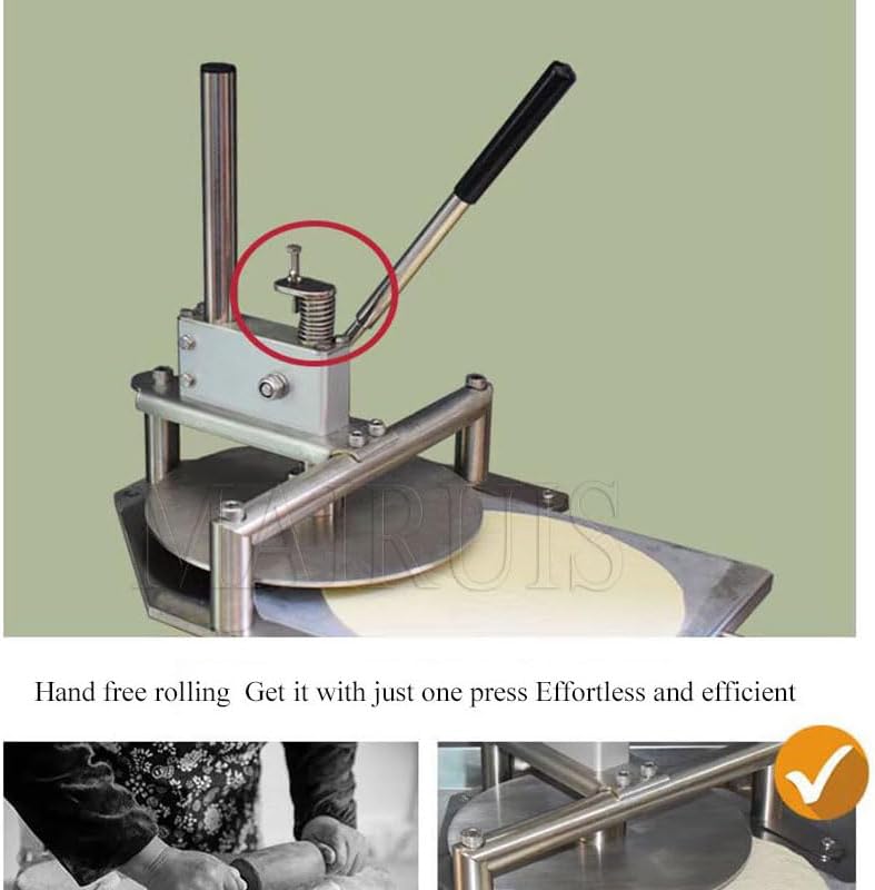 Manual Pizza Former Dough Press Machine Stainless Steel Dough Flattening Machine Commercial Food Processor (30CM)