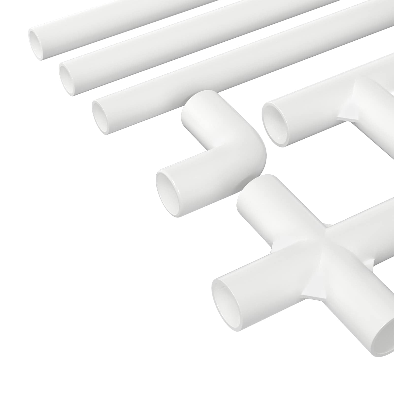 vidaXL PVC Rohr 12 stk. Weiß 12,2 x 1,8 x 500 mm PP und PE