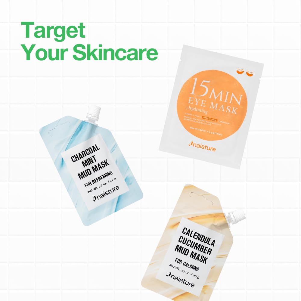 Naisture 15 Min Rescue Me Kit Skincare Gift Set for Skincare Lovers– All-in-One Bundle with Face, Eye, & Mud Masks, Complete Self-Care Kit (6 pcs) view 3