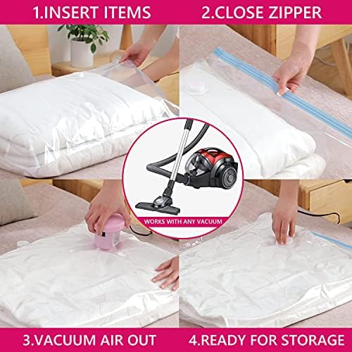 Vacuum Storage Bags , 6 Pack Medium ReUsable Sealer Bags for Travel Packing Space Saving ( 50 x 70cm 