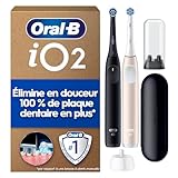 Oral-B Brosse A Dents Electrique iO 2, Pack Duo, Manches Noire Et Rose Clair, 3 Modes...
